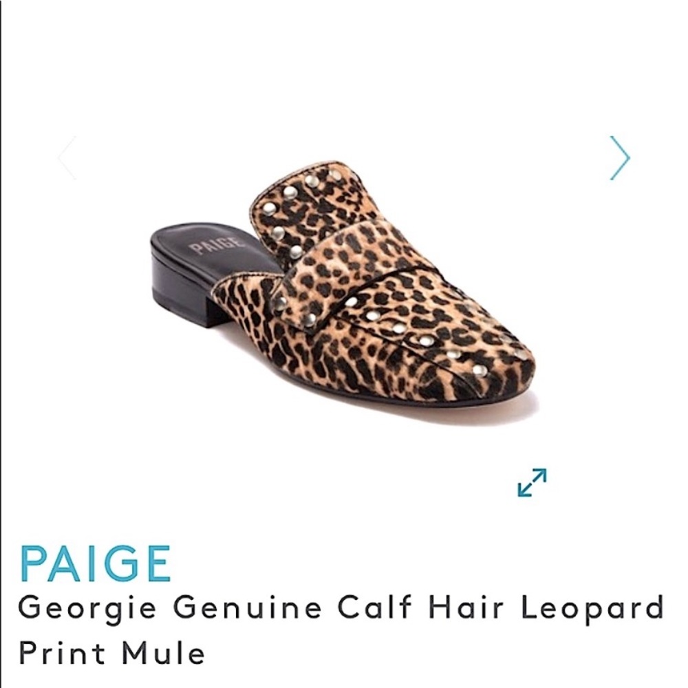 PAIGE Georgie Leopard Animal Print Mules Sz 8.5 New in Box